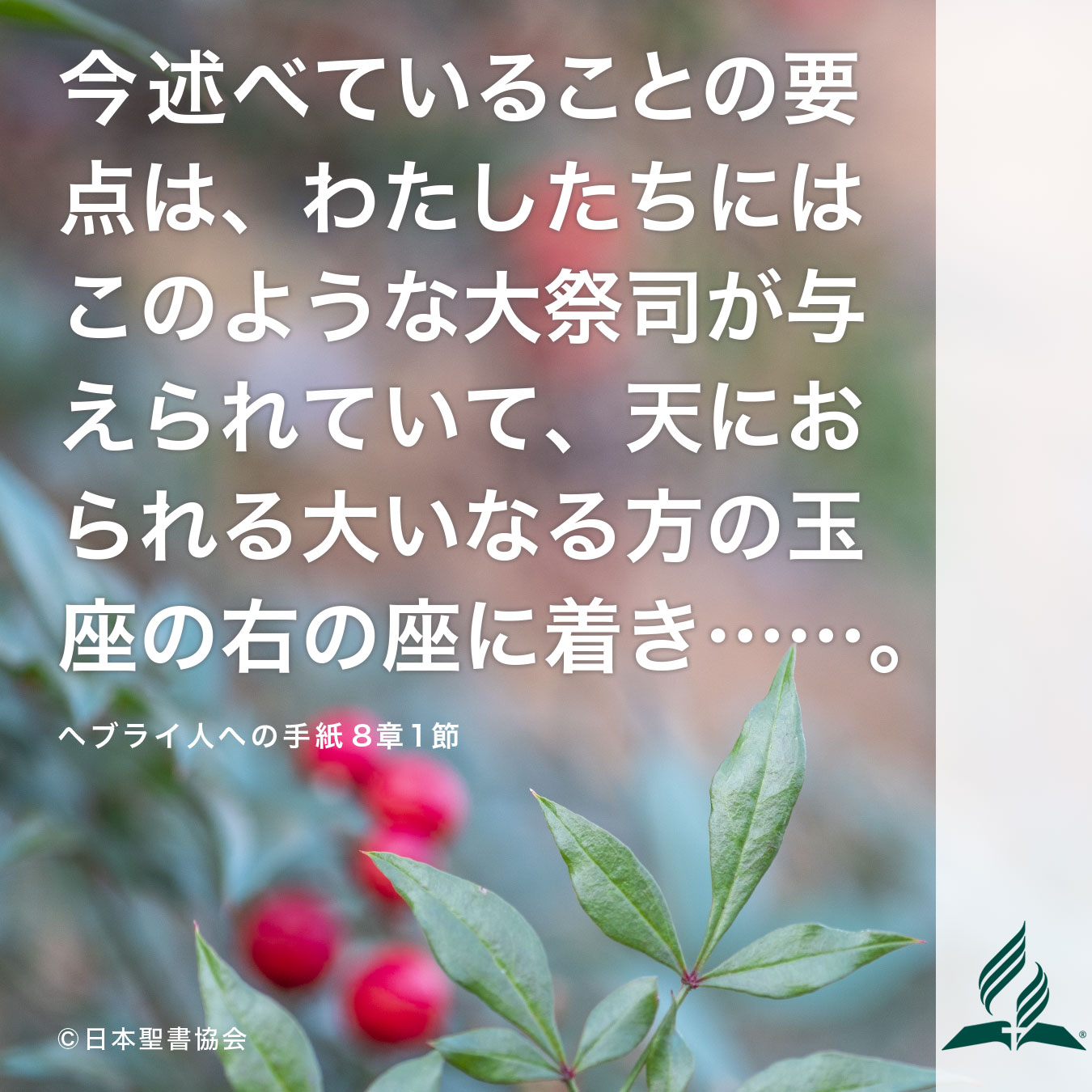 今週の暗唱聖句をお届けします