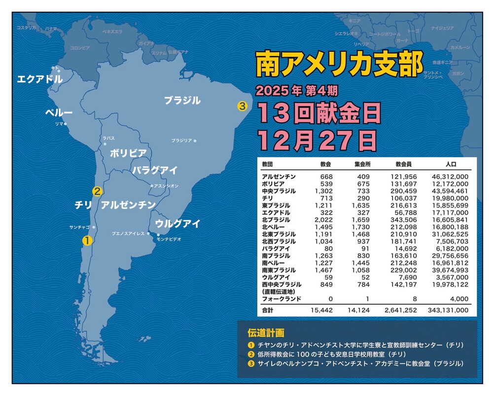 伝道地便り・地図 2025年第4期